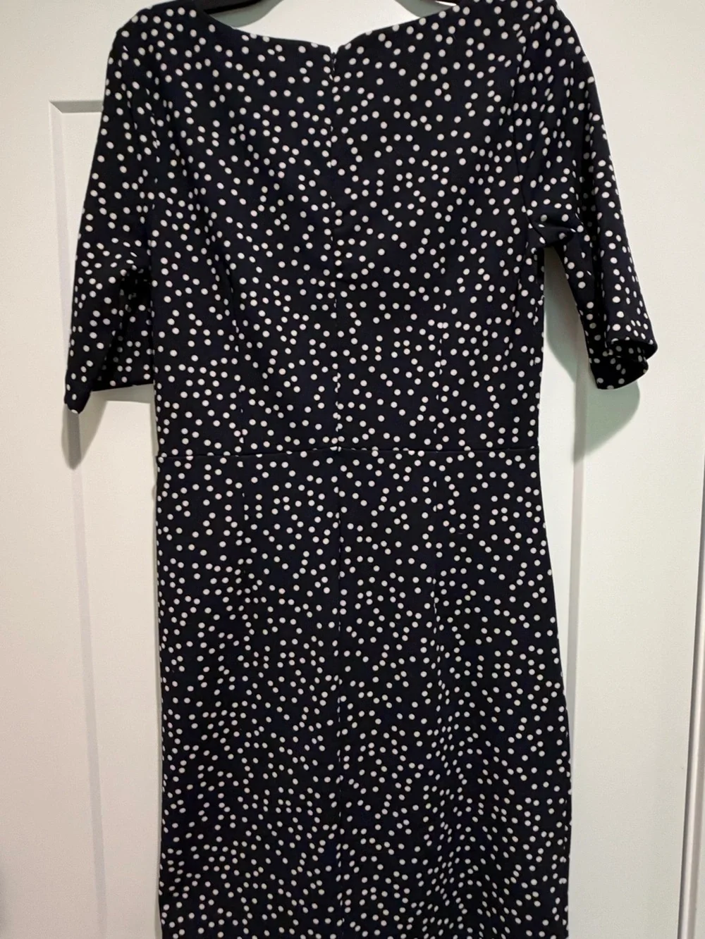 Banana Republic Black and White Polka Dot Midi Dress Size 6